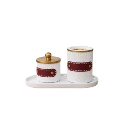 Home Decor Leather Incense Burner Set – 2 Pieces
