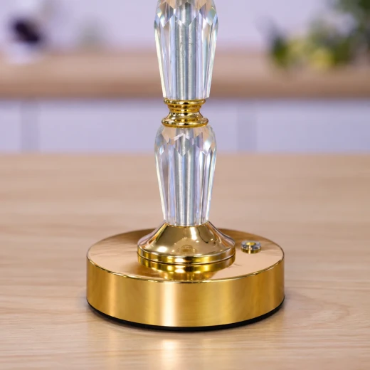 Home Decor Crystal Table Lamp with Gold Finish - Home Decor - Image 3