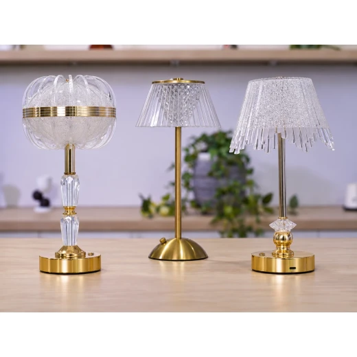 Home Decor Crystal Table Lamp with Gold Finish - Home Decor - Image 4