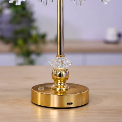 Home Decor Crystal Table Lamp with Gold Finis - Home Decor - Image 3