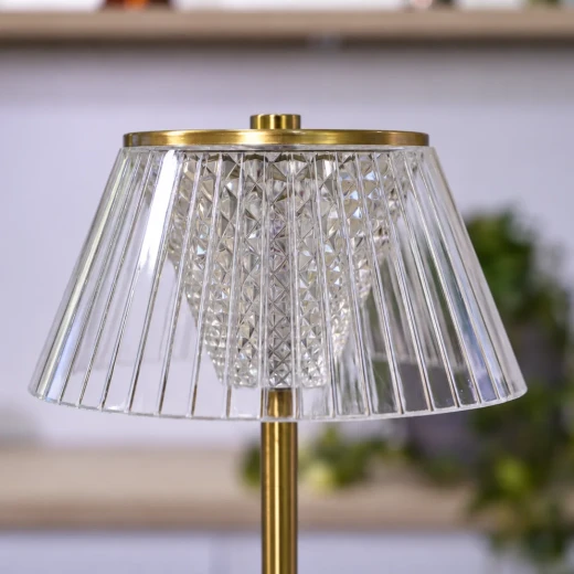Home Decor Crystal Table Lamp with Gold Finish - Home Decor - Image 2