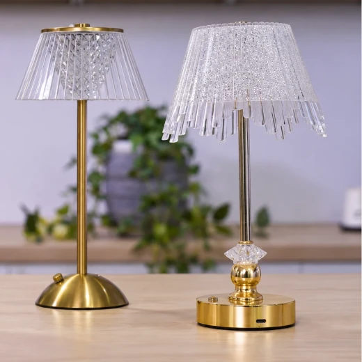 Home Decor Crystal Table Lamp with Gold Finish - Home Decor - Image 4