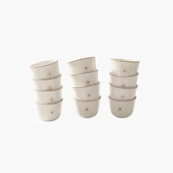 Zaha Arabic Coffee Cups | 12 Pieces - White