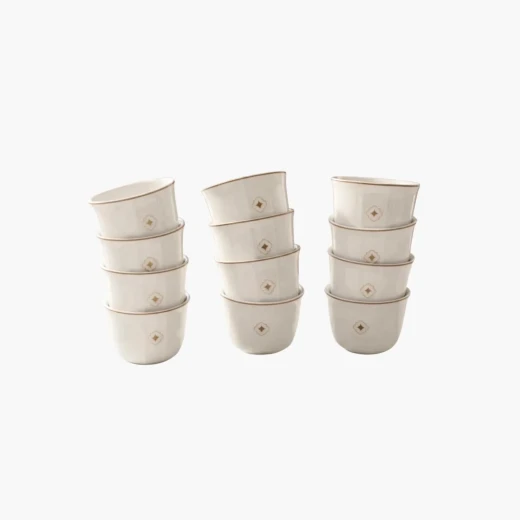 Zaha Arabic Coffee Cups | 12 Pieces - White Zaha Arabic Coffee Cups | 12 Pieces - White