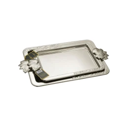 Stainless Steel Serving Tray Set - Silver