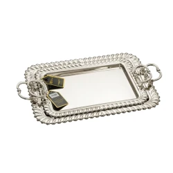 Stainless Steel Serving Tray Set - Silver