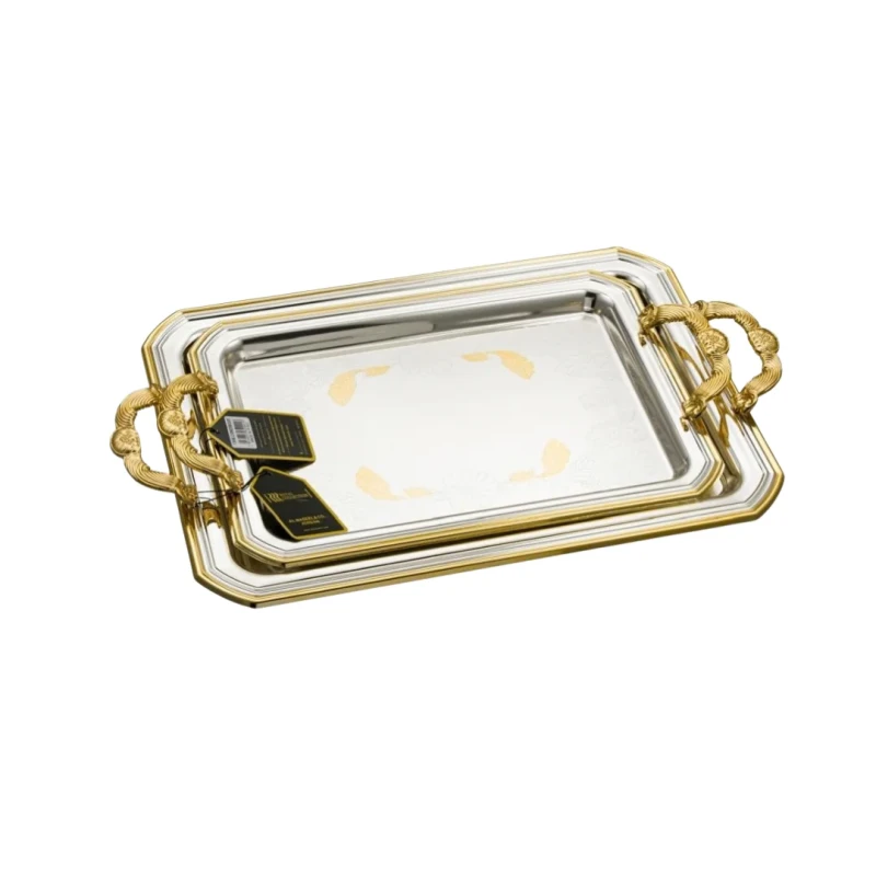 Stainless Steel Serving Tray Set - Gold - Serving Tray