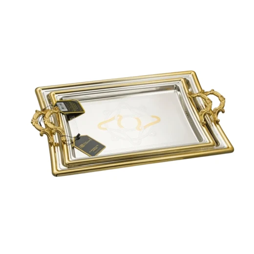 Stainless Steel Serving Tray Set - Gold Stainless Steel Serving Tray Set - Gold