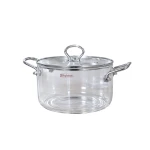 Cookware Set Clear Pyrex Pot with Stainless Steel Handles | 2.5 L - Cookware Set