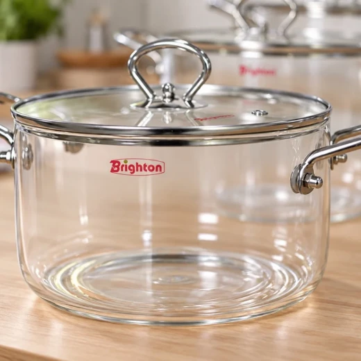 Cookware Set Clear Pyrex Pot with Stainless Steel Handles | 2.5 L - Cookware Set - Image 3