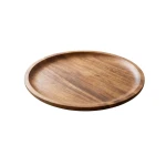 Wooden Round Acacia Wood Serving Plate – natural - Wooden