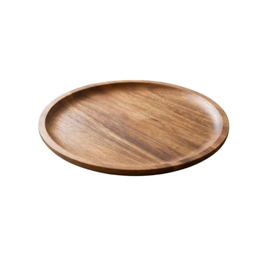 Wooden Round Acacia Wood Serving Plate – natural Wooden Round Acacia Wood Serving Plate – natural