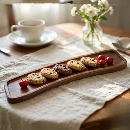 Wooden Rectangular Acacia Wood Serving Tray (Large) - Wooden - Image 2