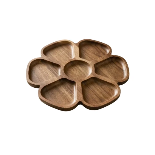 Wooden Acacia Wood Divided Serving Tray – natural Wooden Acacia Wood Divided Serving Tray – natural