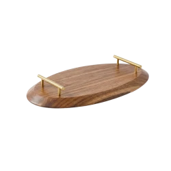 Oval Wooden Serving Tray (Large) – natural wooden