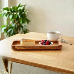 Wooden Acacia Wood Rectangular Serving Tray (Small) – natural