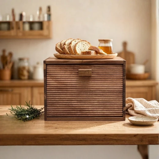 Wooden Bread Storage Container - Wooden - Image 2