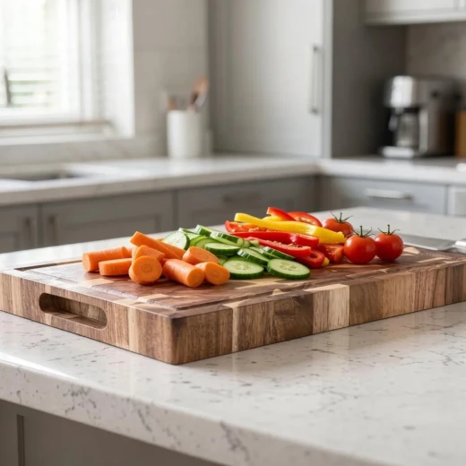Wide and Thick Wooden Chopping Board – natural wood - Wooden - Image 2