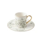 Royal Milano Cylinder Coffee Cups | Set 6 Pieces | Green lily - Milano