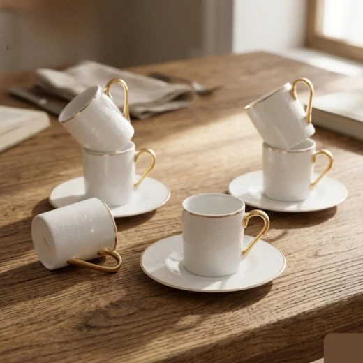Royal Milano Cylinder Coffee Cups | Set 6 Pieces | White Pazzly - Milano - Image 2