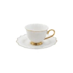 Royal Milano Coffee Cups with Foot | Set 6 Pieces | White Pazzly - Milano