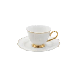 Royal Milano Coffee Cups with Foot | Set 6 Pieces | White Pazzly