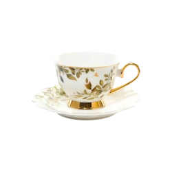 Royal Victoria Coffee Cups with Foot | Set 6 Pieces | Olive