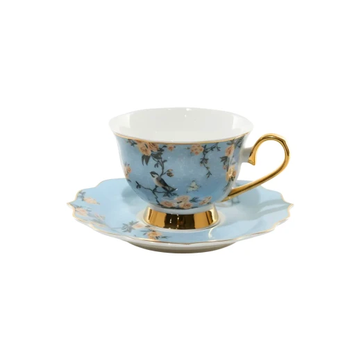Royal Victoria Coffee Cups with Foot | Set 6 Pieces | English Rose Royal Victoria Coffee Cups with Foot | Set 6 Pieces | English Rose