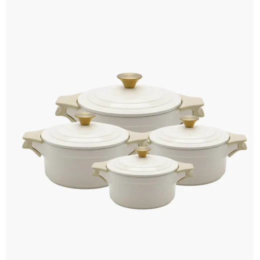 Royal Cast Aluminum Casserole | 24cm | Beige - Beige - Cast Aluminum - Image 3