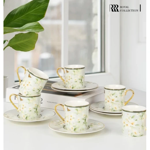 Royal Victoria Cylinder Coffee Cups | Set 6 Pieces | Yasmine – Velvet - Victoria - Image 2