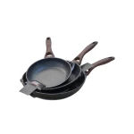 Cookware Set Granite Frying Pan Set | 3 Sizes | Black - Black - Cookware Set
