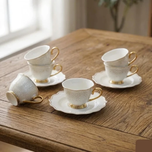 Royal Milano Tea Cups with Foot | Set 6 Pieces | Velvet - Milano - Image 2