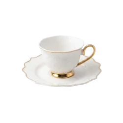 Royal Milano Tea Cups with Foot | Set 6 Pieces | White Pazzly