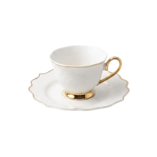 Royal Milano Tea Cups with Foot | Set 6 Pieces | White Pazzly Royal Milano Tea Cups with Foot | Set 6 Pieces | White Pazzly