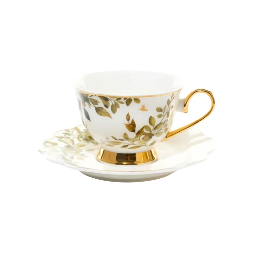 Royal Victoria Tea Cups with Foot | Set 6 Pieces | Olive Royal Victoria Tea Cups with Foot | Set 6 Pieces | Olive