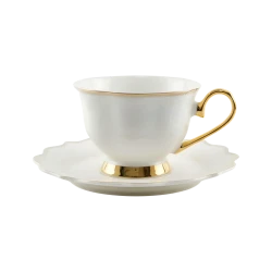Royal Victoria Tea Cups with Foot | Set 6 Pieces | Velvet