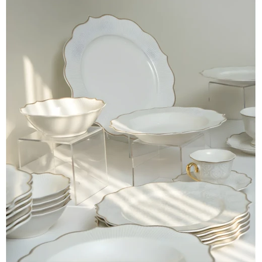 Royal Victoria Tea Cups with Foot | Set 6 Pieces | Velvet - Victoria - Image 4