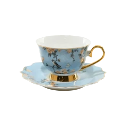 Royal Victoria Tea Cups with Foot | Set 6 Pieces | English Rose