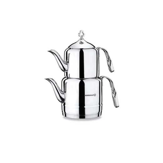 Korkmaz Çintemani Stainless Steel Teapot Set 2 Liter A211 Beige with Ergonomic Handles