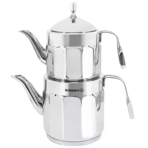 Korkmaz Nostaljia Midi Teapot Set 0.9L 1.6L Stainless Steel Turkish Tea Maker Korkmaz Nostaljia Midi Teapot Set 0.9L 1.6L Stainless Steel Turkish Tea Maker
