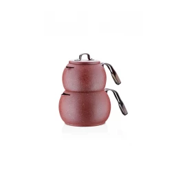 Korkmaz A231 Ceramic Teapot Set Red with 1.1 Liter Capacity for Brewing Delicious Teas