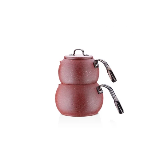 Korkmaz A231 Ceramic Teapot Set Red with 1.1 Liter Capacity for Brewing Delicious Teas - Korkmaz - Image 2