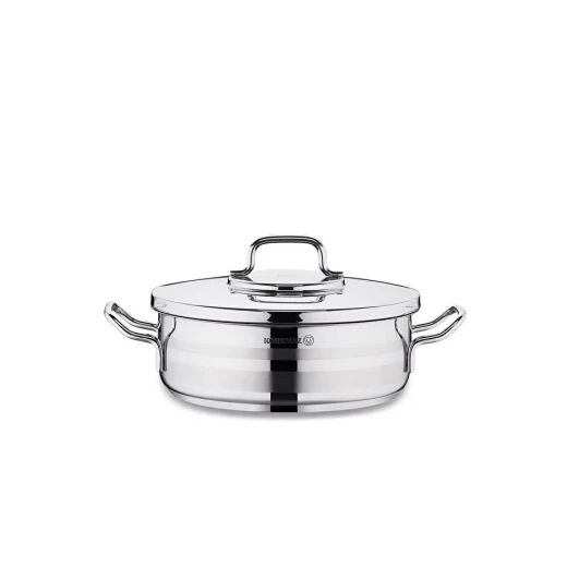 Korkmaz Astra2 Low Casserole Dish 32x13 cm 10.25 Liter Stainless Steel with Super Thermo Base - Korkmaz - Image 2