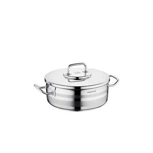 Korkmaz Astra2 Low Casserole Dish 32x13 cm 10.25 Liter Stainless Steel with Super Thermo Base - Korkmaz - Image 3