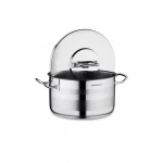 Korkmaz Astra2 Short Stainless Steel Pot 40x20 cm 25 Liter Capacity for Versatile Cooking - Korkmaz