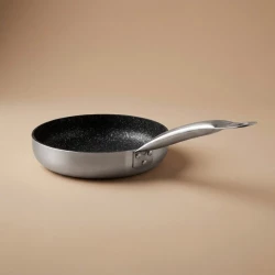 Korkmaz Stainless Steel Frying Pan 22cm Diameter 4.5cm Height 1.2 Liter Capacity Perfect for Searing and Sautéing with Even Heat Distribution and Durable Construction Silver Finish