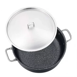 Korkmaz Doria 32cm 15 Liter Deep Casserole Cookware Pot with Advanced Non Stick Coating Perfect for Everyday Cooking and Serving Effortlessly Dishwasher Safe Elegant Design