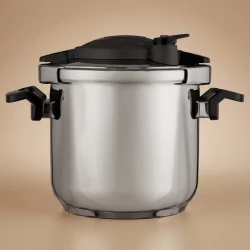 Korkmaz 12 Liter Stainless Steel Pressure Cooker Silver Black for Efficient Cooking