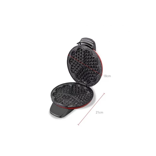 Korkmaz Mia A319-04 Red Waffle Maker 850W Non-Stick Granite Coating 4-Plate Capacity - Korkmaz - Image 2