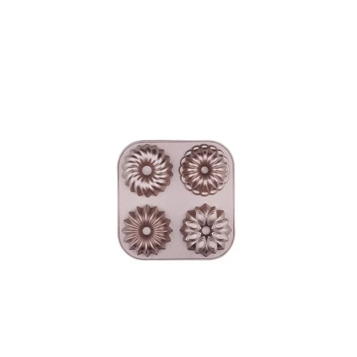 Korkmaz Pasty 4-Cavity Muffin Mold Aluminum Non-Stick Metallic 1000ml Capacity - Korkmaz - Image 3